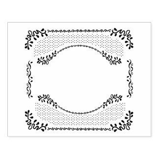 Romantic Frame Oval Rubber Stamp