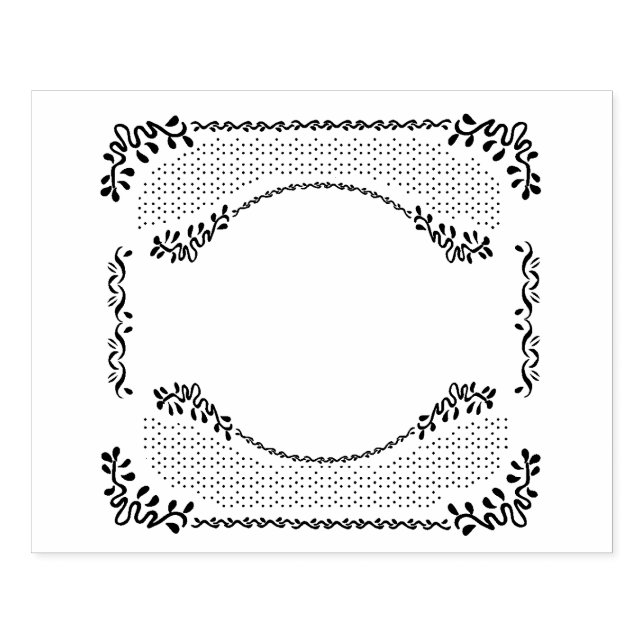 Romantic Frame Oval Rubber Stamp (Imprint)