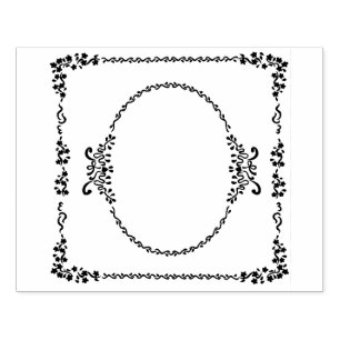 Romantic Frame Oval Rubber Stamp