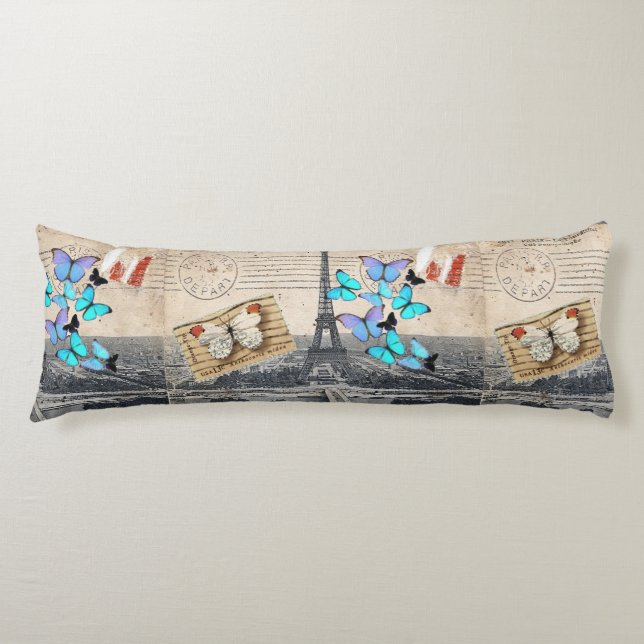 romantic french france travel paris eiffel tower body pillow (Front)