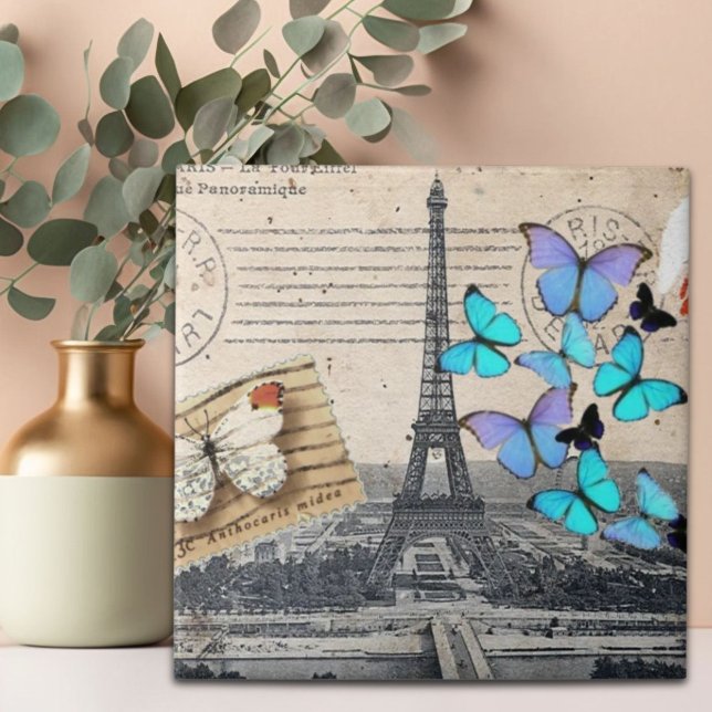 romantic french france travel paris eiffel tower tile (romantic french france travel paris eiffel tower ceramic tile)