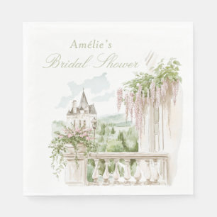 Romantic French Garden Chateau Bridal Shower  Napkin