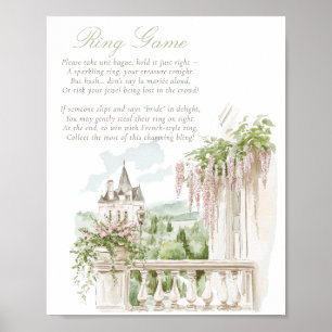 Romantic French Garden Chateau Ring Game Bridal  Poster