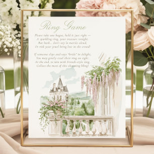 Romantic French Garden Chateau Ring Game Bridal  Poster