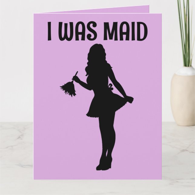 ROMANTIC FRENCH MAID HUSBAND ANYTIME GREETING CARD (Front)