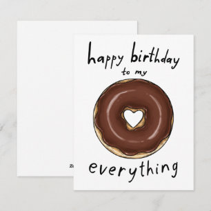 Romantic Funny Birthday Card Donut Food Pun
