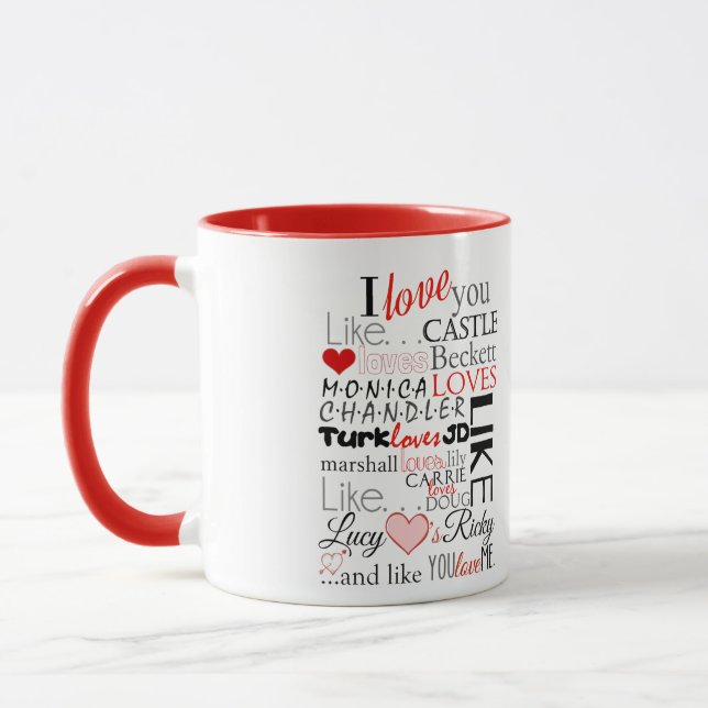 Romantic Funny TV Couples Mug (Left)