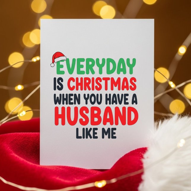 Romantic Funny Wife Christmas Greeting Holiday Card (Creator Uploaded)