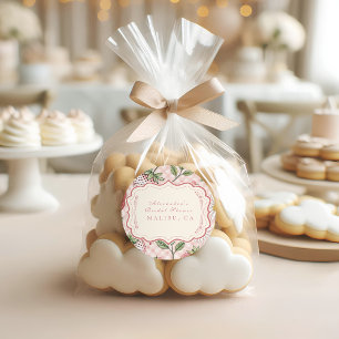 Romantic Garden Berry Bridal Shower Classic Round Sticker