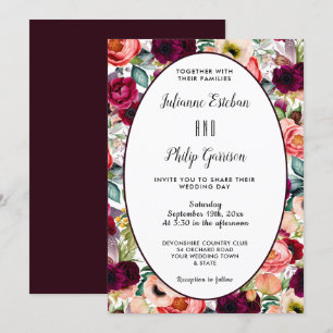 Romantic Garden Floral Casual Wedding Invitation
