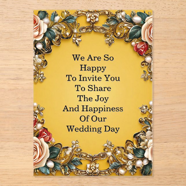 🌸 Romantic Garden Floral Wedding Layout 🌸 Acrylic Invitations (Front)