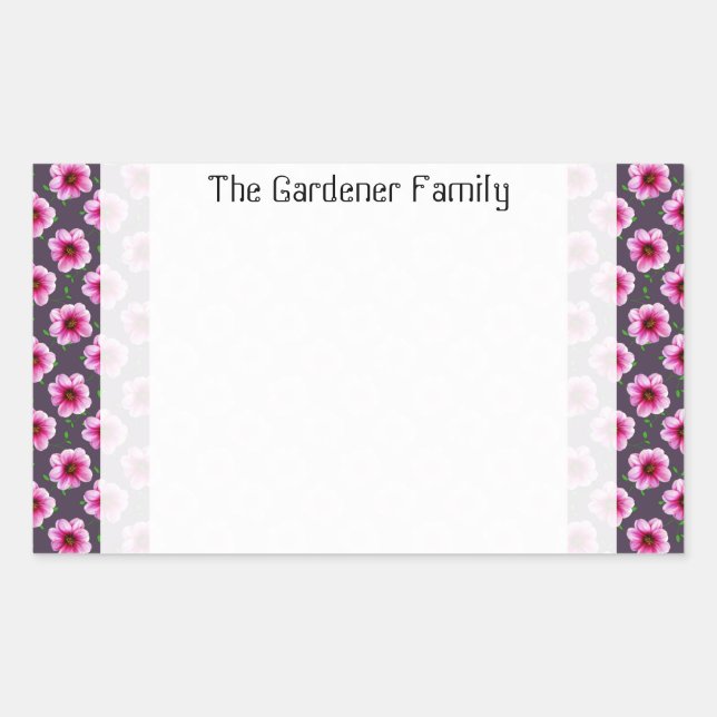 Romantic Garden Pink Dahlia Flower on any Colour Sticker (Front)