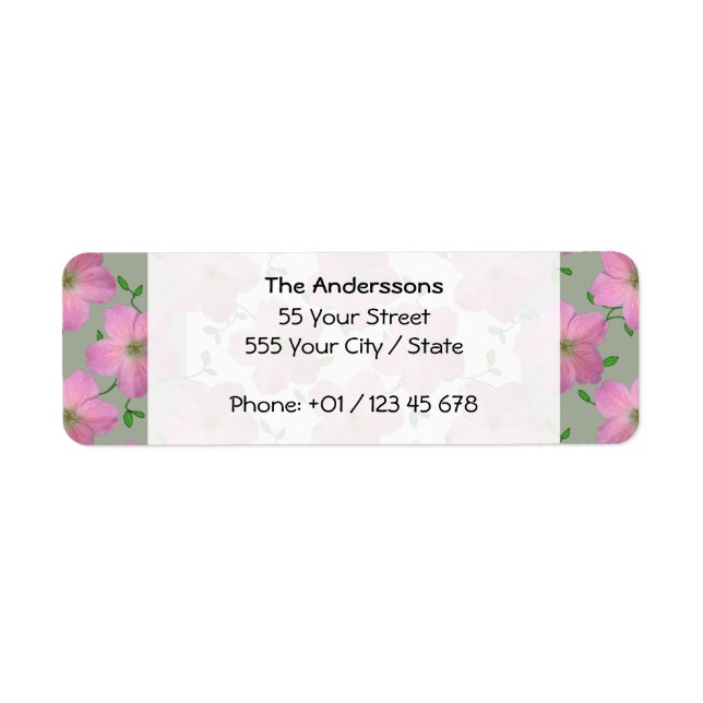 Romantic Garden Pink Geranium Flower on any Colour (Front)