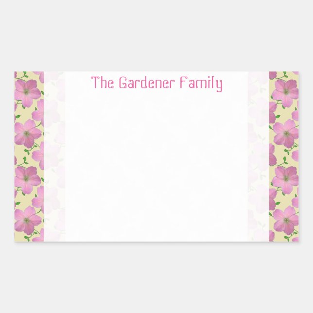 Romantic Garden Pink Geranium Flower on any Colour Sticker (Front)