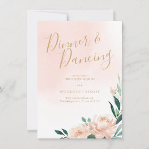 Romantic garden watercolor floral reception invitation