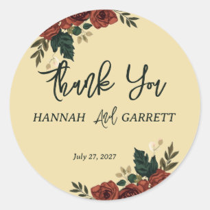 Romantic Garden Wedding  Classic Round Sticker