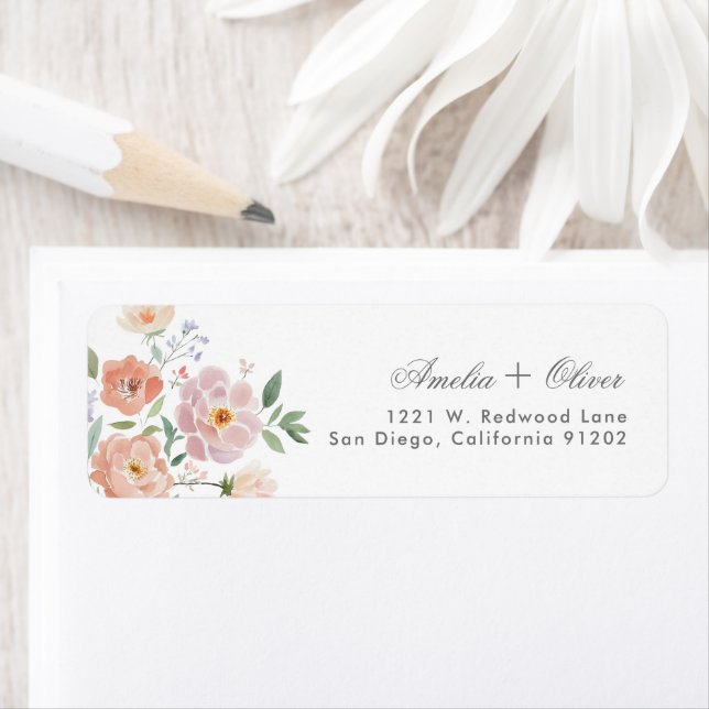  Romantic Garden  wedding couple Return Addres  (Insitu)
