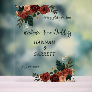 Romantic Garden Wedding Foam Board Acrylic Sign