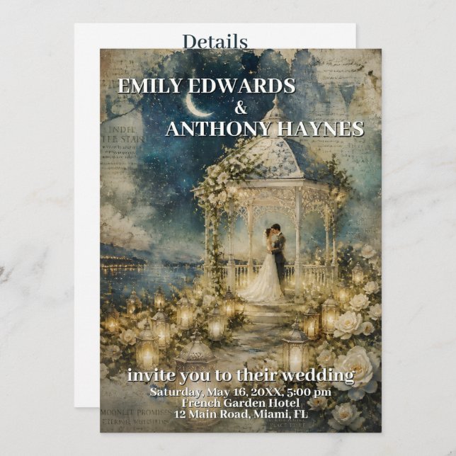 Romantic Garden Wedding Invitation (Front/Back)