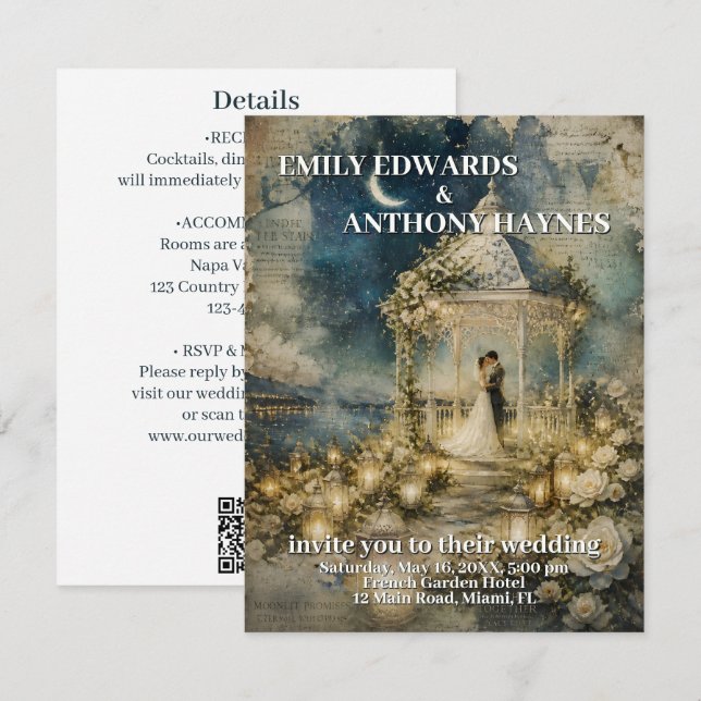 Romantic Garden Wedding Invitation (Front/Back)