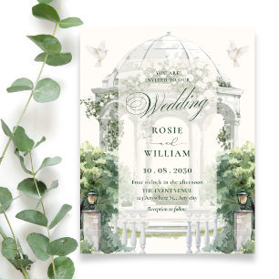 Romantic garden wedding  invitation