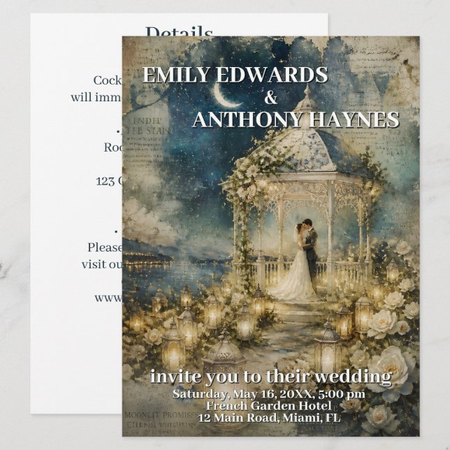 Romantic Garden Wedding Invitation (Front/Back)