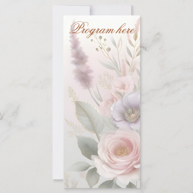 Romantic Garden Wedding Program (Front)