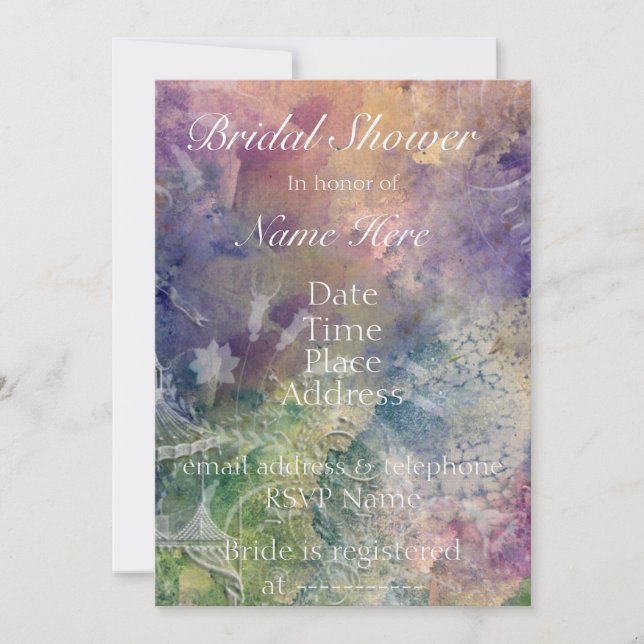 Romantic Gazebo and Swirls Bridal Shower Invitation (Front)