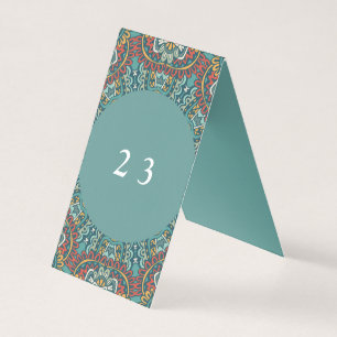 Romantic Geometric Mandala soft blue grey and red