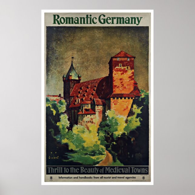 Romantic Germany Vintage Travel Poster (Front)