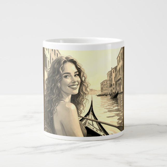 Romantic Getaway, Love and Venice Large Coffee Mug (Front)