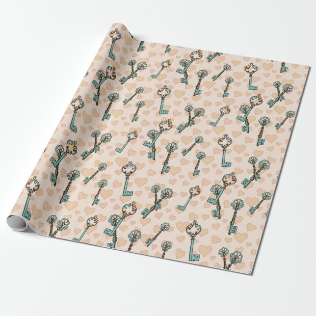 Romantic Gift Wrapping Paper for Valentine's | 2 (Unrolled)