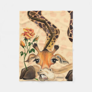 Romantic Giraffe - Funny - Gentleman Fleece Blanket
