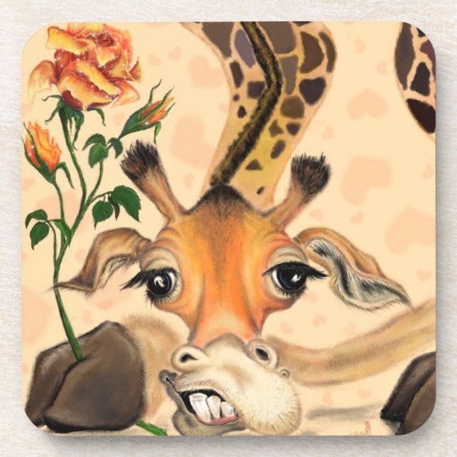 Romantic Giraffe - Gentleman - Funny Coaster (Front)