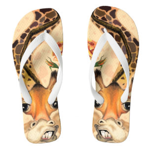 Romantic Giraffe - Gentleman - Funny - Flip Flops