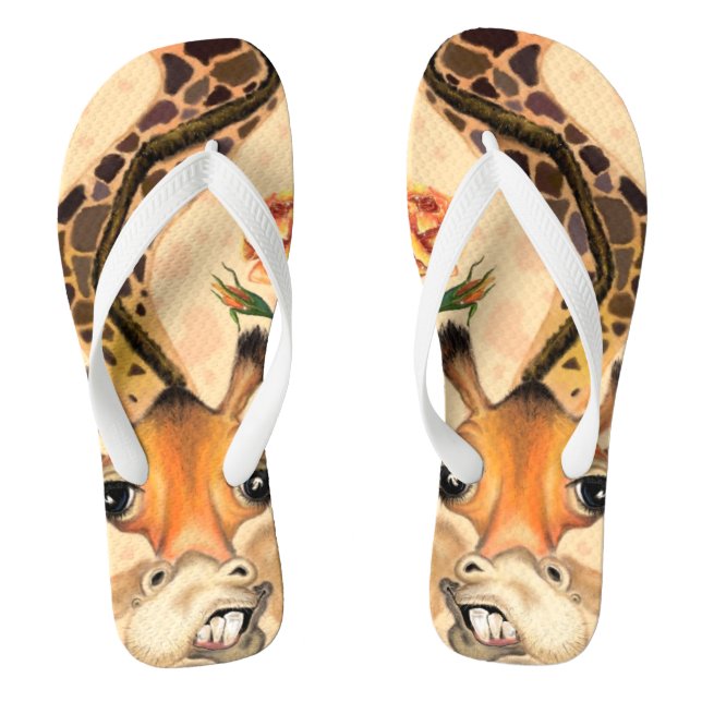 Romantic Giraffe - Gentleman - Funny - Flip Flops (Footbed)
