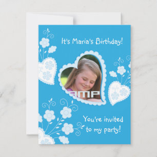 Romantic girl birthday party invitation