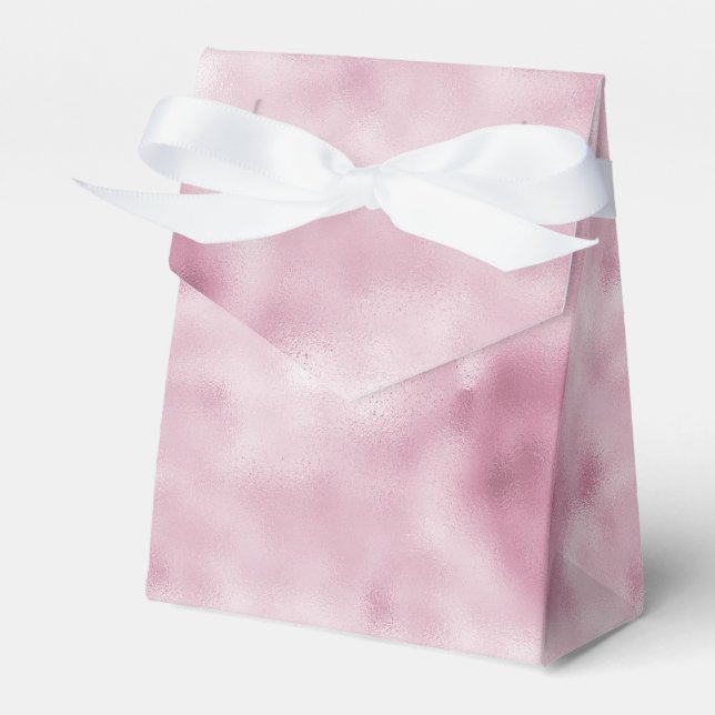 Romantic Glam Pink Bridal Shower Favor Box (Front Side)