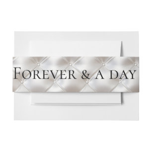 Romantic Glam White Faux Leather Wedding Invitation Belly Band