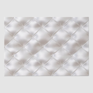 Romantic Glam White Faux Leather Wedding Tissue Paper