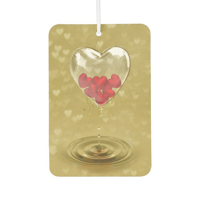 Romantic Glass Heart Design Air Freshener (Front)