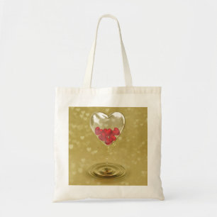 Romantic Glass Heart Design - Budget Tote Bag