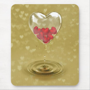Romantic Glass Heart Design - Mousepad