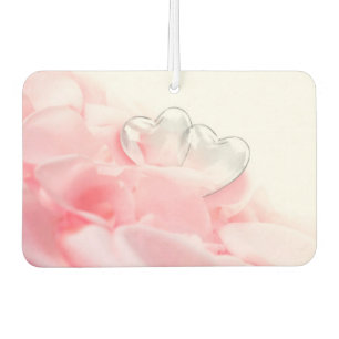 Romantic Glass Hearts Rose Petals Air Freshener