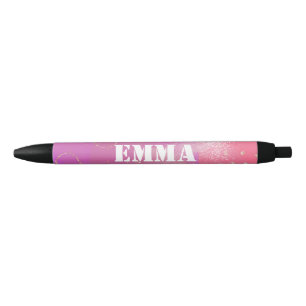 Romantic glitter pink wallpaper black ink pen