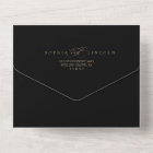 Romantic Gold and Black Monogram QR Code Wedding