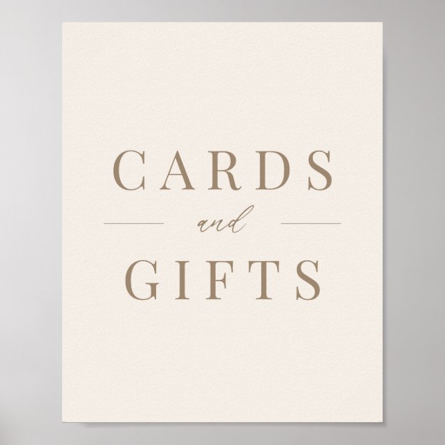 Romantic Gold and Ivory Wedding Cards and Gifts Poster (Front)