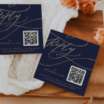 Romantic Gold and Navy QR Code Wedding RSVP Enclosure Card<br><div class="desc">This romantic gold and navy QR code wedding RSVP enclosure card is perfect for a simple wedding. The modern classic design features fancy swirls and whimsical flourishes with gorgeous elegant hand lettered faux champagne gold typography. Please Note: This design does not feature real gold foil. It is a high quality...</div>