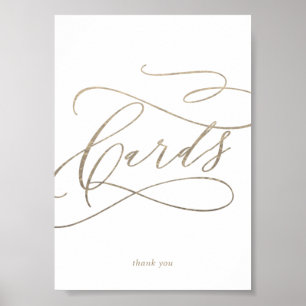Romantic Gold Calligraphy Cards Table Sign