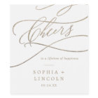 Romantic Gold Calligraphy Cheers Wine Labels